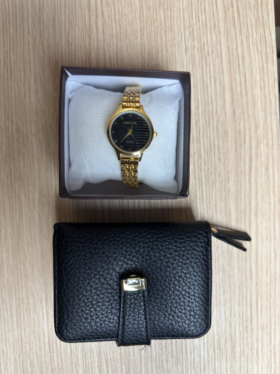 Bubble Time Watch + Wallet (Black)